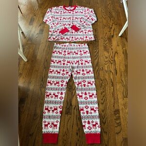 Hanna Andersson Adult Holiday Long John Dear Deer pajama set size XXL like new!